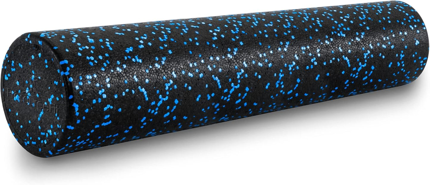 ProsourceFit High Density Foam Rollers 12 - inches Long, Firm Full Body Athletic Massage Tool for Back Stretching, Yoga, Pilates, Post Workout Muscle Recuperation, Black/Green