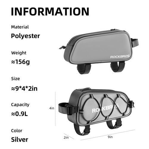 ROCKBROS Top Tube Bike Bag Bicycle Front Frame Bag Top Tube Bag Bike Accessories Pouch (STYLE 3)