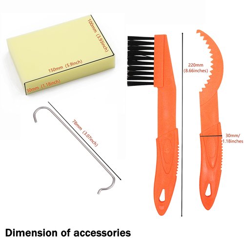 GWANJYUT Bike Chain Removal Tool include Bicycle Chain Checker,Chain Brushes, Chain Hook,Cleaning Sponge,5pcs 6/7/8/9/10/11/12 Single Speed Master Link