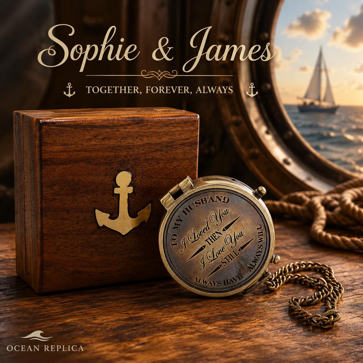 to My Husband I Loved You, Camping Compass Engraved with Gift Compass - Always Have Always Will.