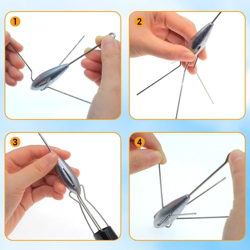 Zsrivk 5 Pack Sputnik Sinker Fishing Weights Lead Long Tail Fishing Equipment Saltwater Surf Weights Lead Water Catfish Beach Casting Spider Sinker(4)