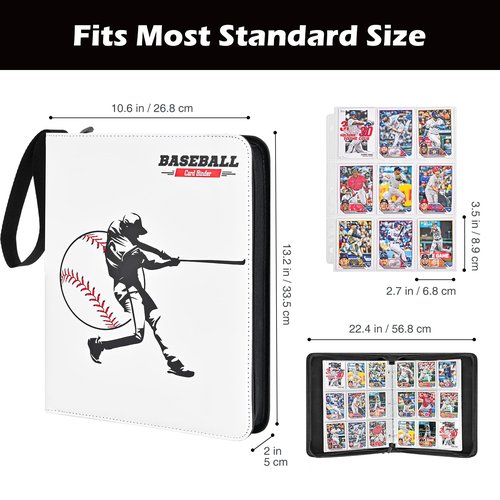 ProCase 9-Pocket Baseball Card Binder Fits 900 Cards, Sport Trading Card Album Book with 50 Sleeves for Baseball Colletible Card Holder -Large