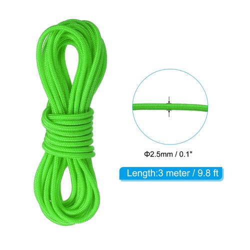 PATIKIL Archery D Loop Rope 10 FT, 2 Pack Bow D Loop String Release Material Nock Wire Nocking Loop Buckle Ring for Compound Bowstring, Bright Green
