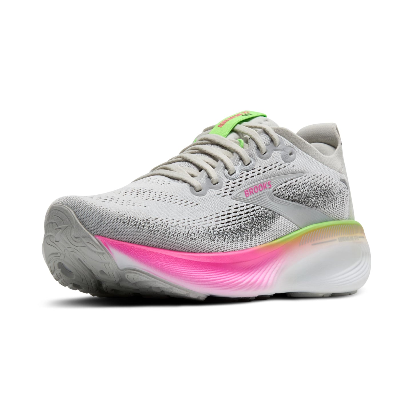 Brooks Women’s Adrenaline GTS 25 Supportive Running & Walking Shoe - Oyster/Pink/Green - 8.5 Medium