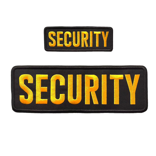 Guokuai Yellow Security Embroidered Military Tactical Patches with Hook and Loop, for Officer Guard Uniforms Vest, Jacket, Carrier, Hat