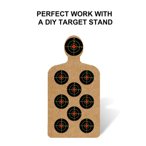 Paper Shooting Targets, High Visibility Splatter Targets, Multi-Bullseye Splatter Target - Easily Check The Shots Burst Bright Fluorescent Yellow in a Distance. 50 Pack