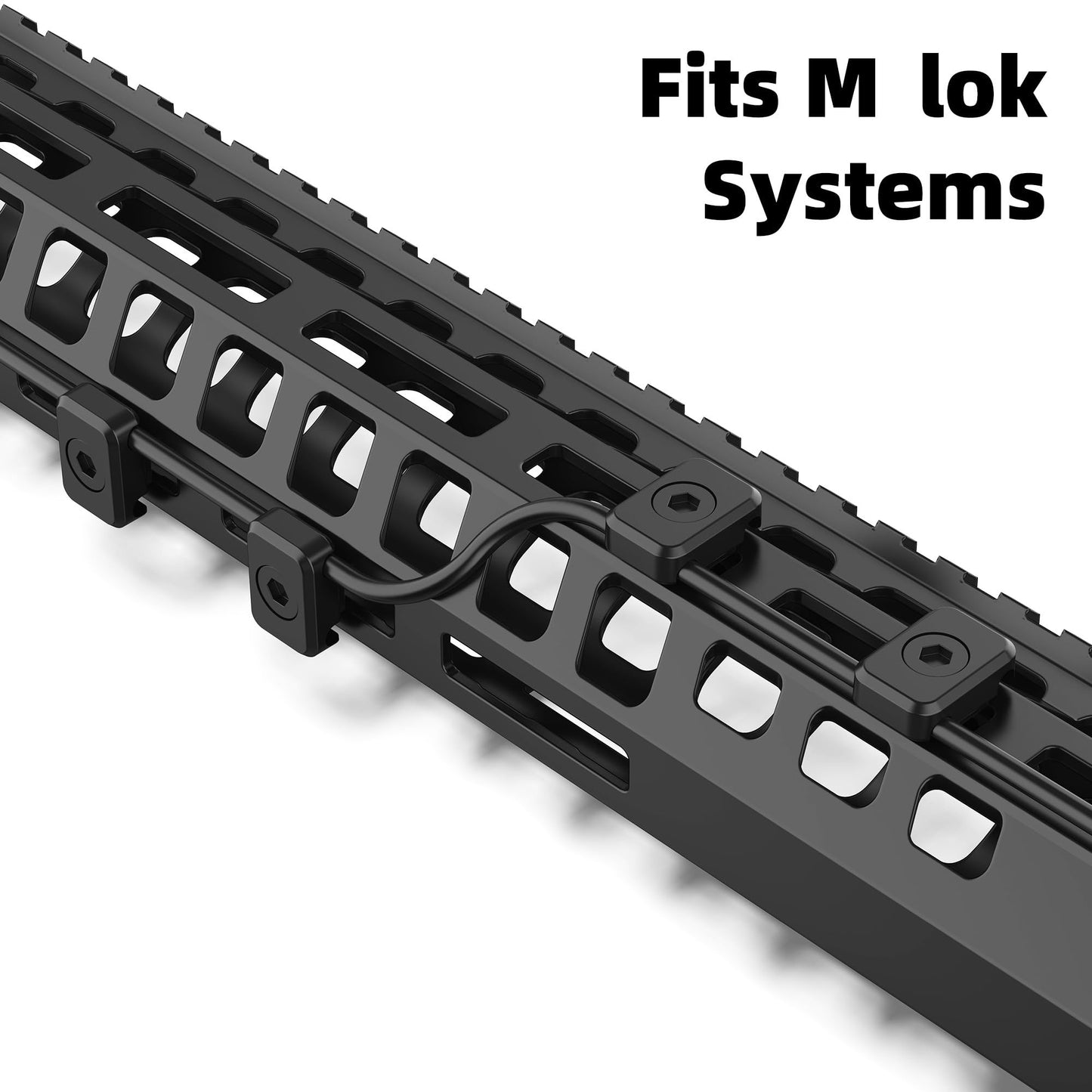 CKPART 10 Pack Picatinny Pressure Switch Cable Guides Compatible with M-LOK System, Pressure Switch Cable Clips Compatible,Flashlight Laser Wire Clips Compatible with Mloc (Configuration Screws)