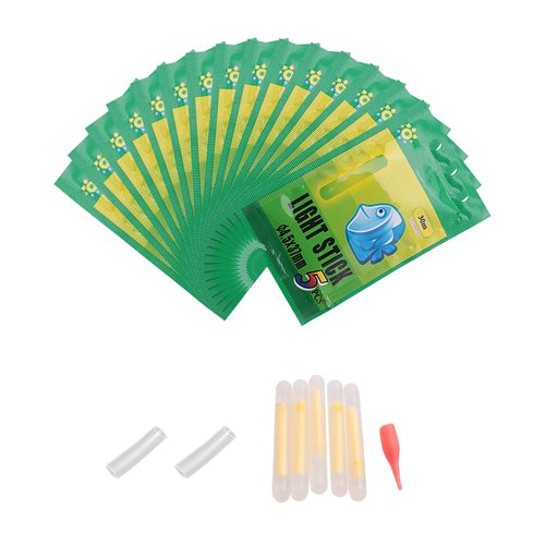 KZ-VIGLO 75 Pcs Night Fishing Luminous Floats Fishing Glow Sticks Fishing Light Sticks for Night Fishing Supplies (15 Packs)