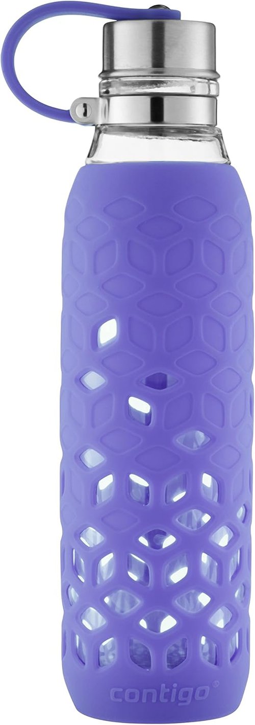 Contigo Purity Glass Water Bottle, 20oz, Scuba