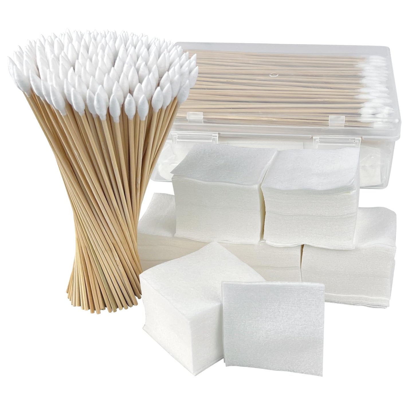 800 Pcs Gun Cleaning Supplies, 2x2 Inch Cotton Patches and 6 Inch Cotton Swabs, Highly Absorbent and Lint-Free Universal Cleaning Kit for Comprehensive Gun Maintenance