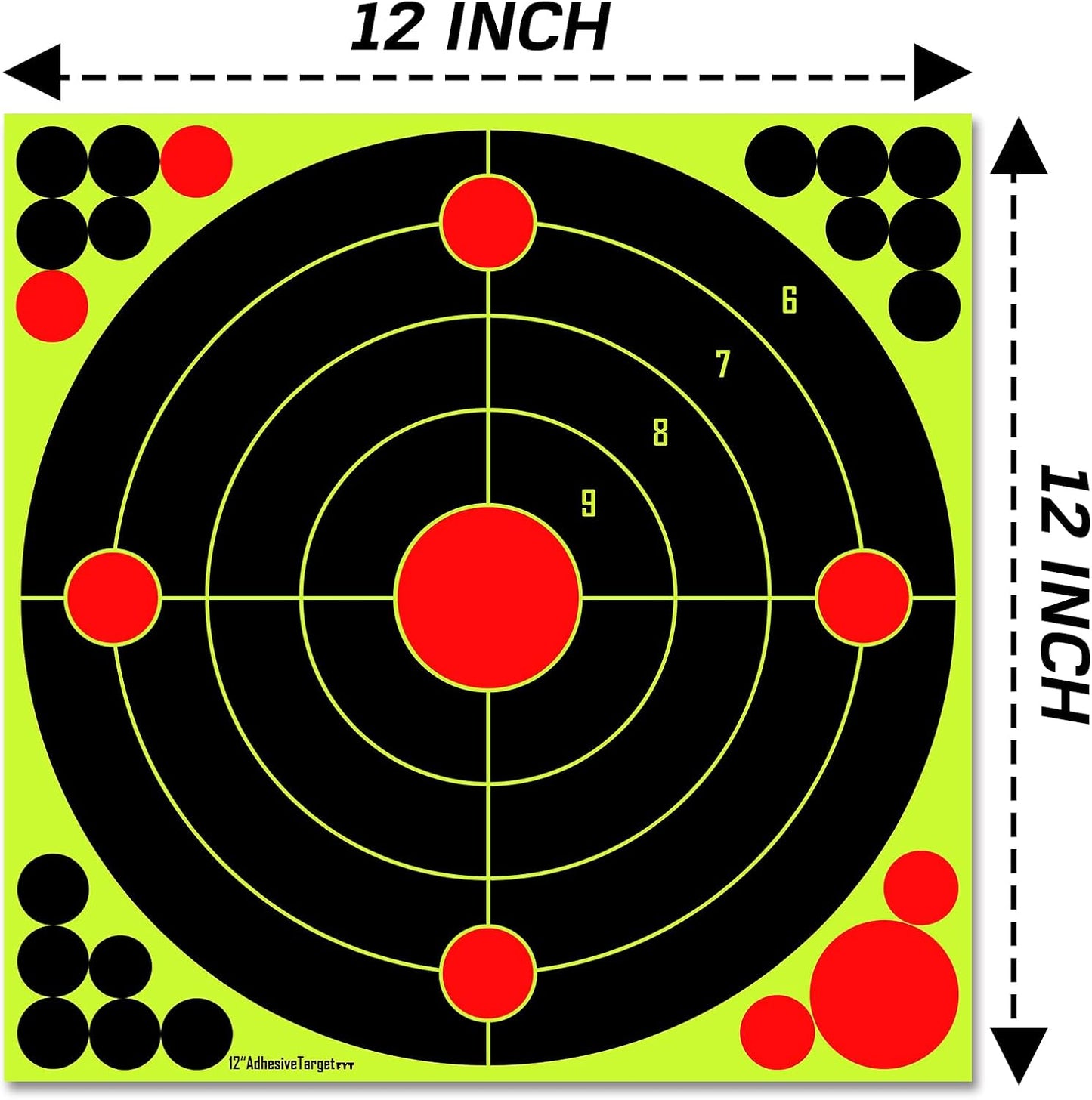 ATFLBOX 25Pack Shooting Target 12 Inch Bulleye Super Splatter Paper Target and Adhesive Target.Shooting Outdoor and Indoor ranges.Rective for Rifle - Pistol - Airsoft - Air Rifle