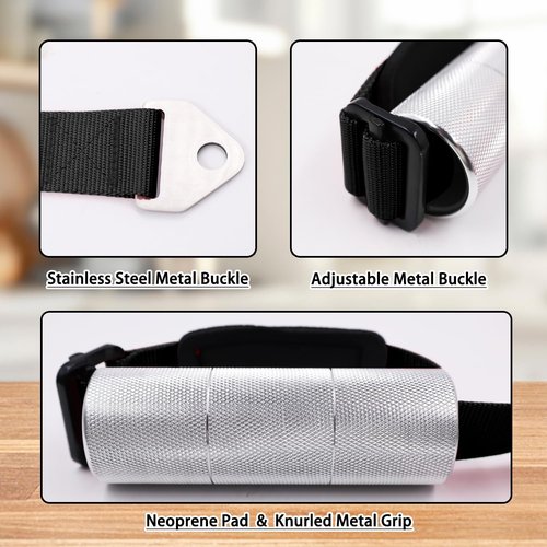 Wrist Fight Arm Wrestling Training Handle – 2-Inch Aluminum Grip for Enhanced Pronation Strength, with Heavy-Duty Strap, Carabiner, and Storage Bag (Black)