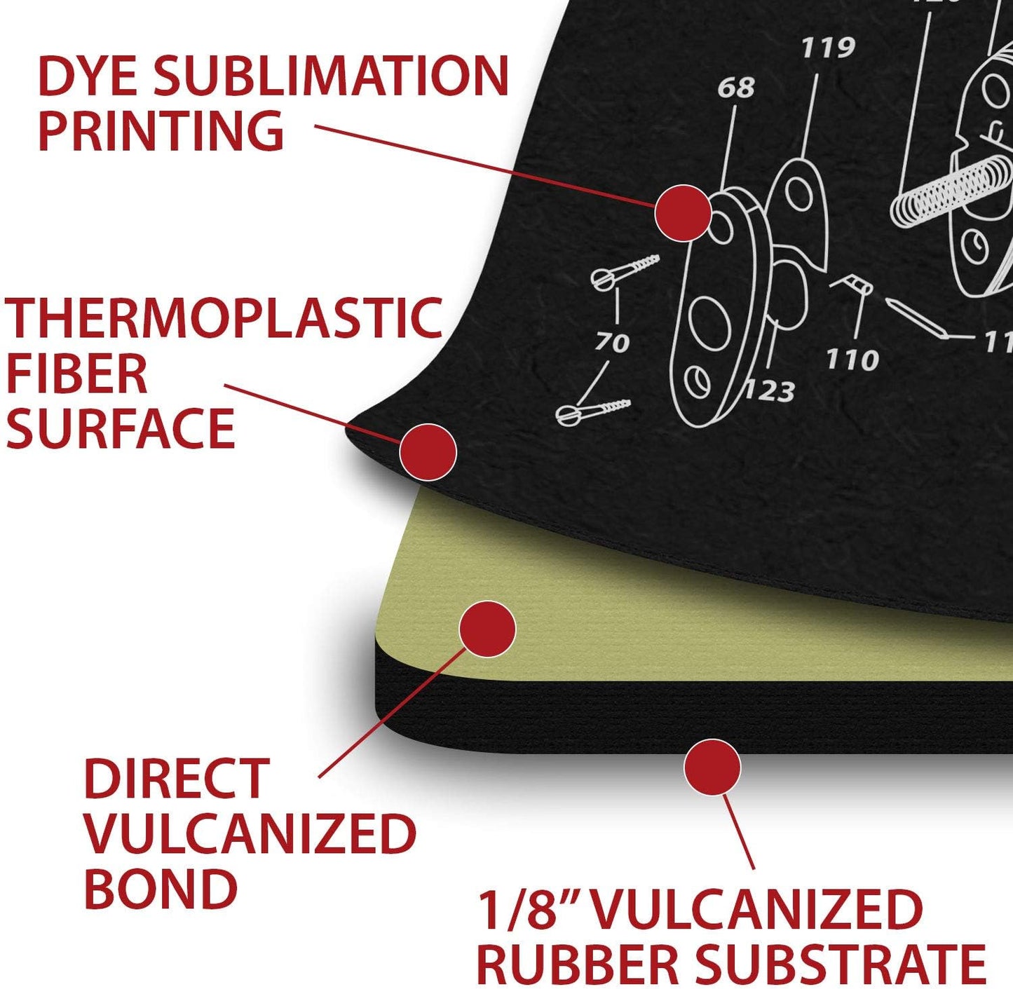 TekMat Thin Blue Line Punisher Gun Cleaning Mat, Black