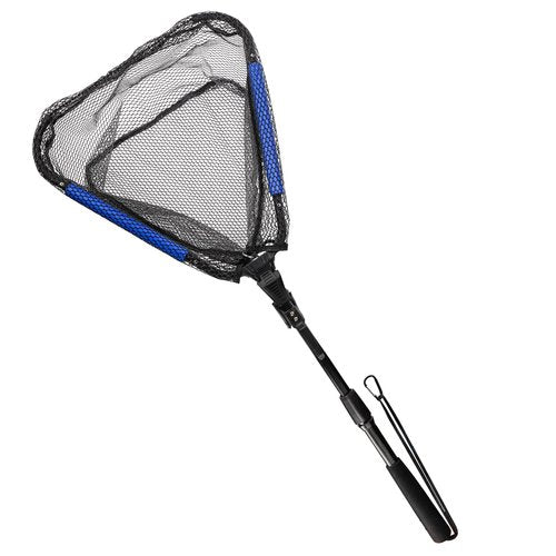 Noamus Floating Fishing Net, 35" Fishing Landing Net with Collapsible Telescopic Pole Handle, Rubber Coated Mesh Folding Fly Fish Net for Salmon Steelhead Bass Trout Walleye Kayak, Fresh Salt Water