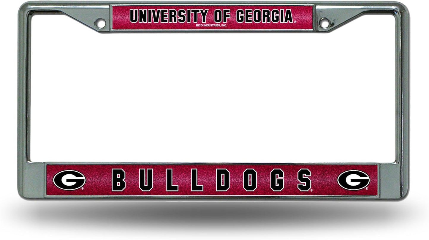 Rico Industries NCAA 12" x 6" Silver Bling Chrome Car/Truck/SUV Auto Accessory
