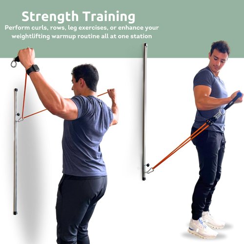 TAME Extra Length Adjustable Band Station, Resistance Band Wall Anchor for Resistance Band Exercises, Physical Therapy, Occupational Therapy, Warmups, and Athletic Training