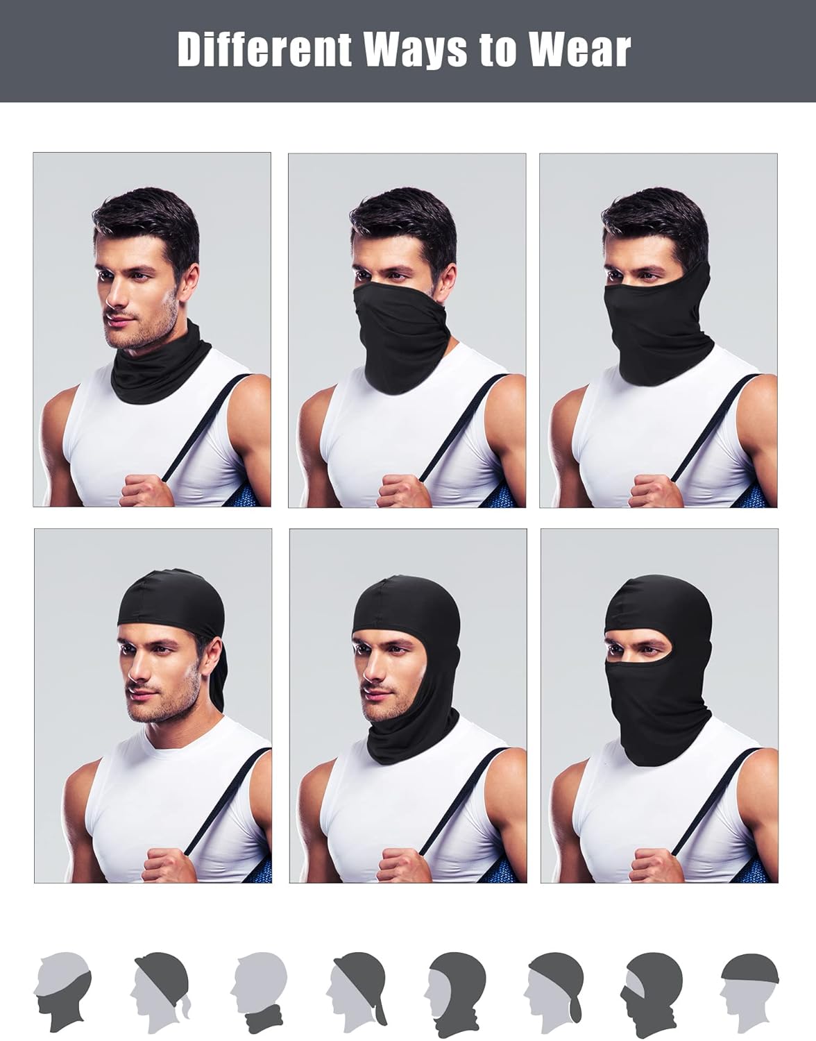 6 Pcs UV Protection Ski Mask Balaclava | Summer Full Face Cover for Men & Women