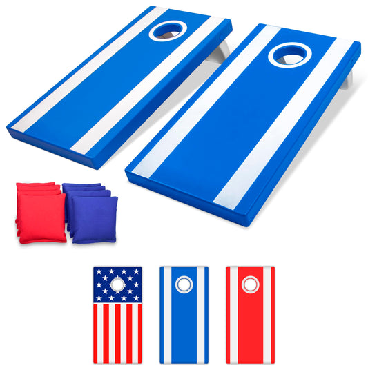 GoSports 4 ft x 2 ft All Weather Outdoor Cornhole Game Set - Heavy-Duty Plastic Weatherproof Boards Includes 8 Bean Bags & Game Rules