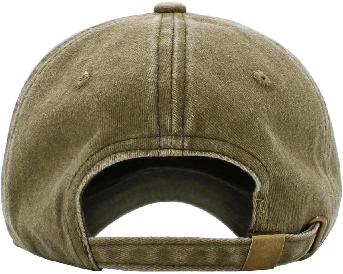 KB-PG-Low Washed Olive Original Classic Low Profile Cotton Hat Men Women Baseball Cap Dad Hat Adjustable Unconstructed Plain Cap