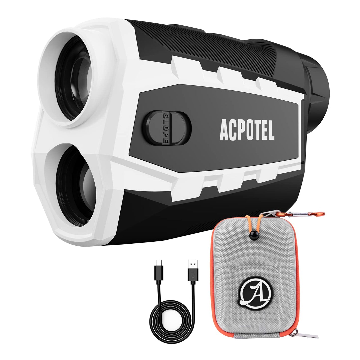 ACPOTEL Golf Rangefinder LCD Display with Slope Golf Rangefinder (Ft/Yd/M) Range Finder Golf Fast Flagpole Lock Vibration | Rechargable 2400 Feet Disc Golf Range Finder (Pro Magnetic)