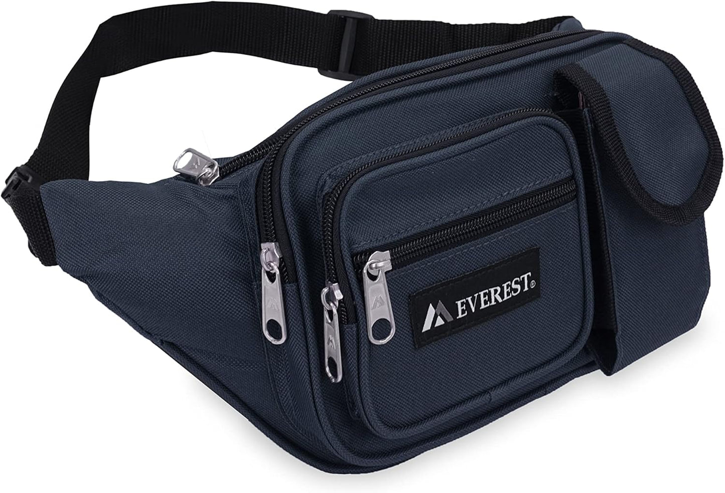 Everest Multiple Pocket Waist Pack, Black, One Size,044MDH-BK