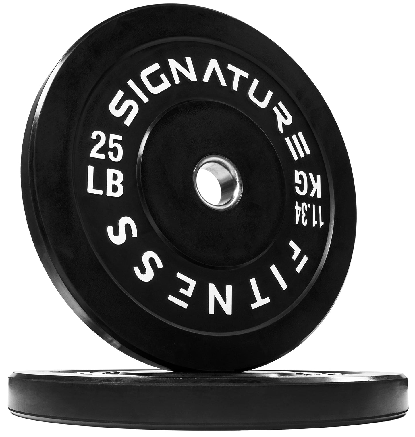 Fitvids 2" Olympic Bumper Plate Weight Plates with Steel Hub, 25LB, Pair