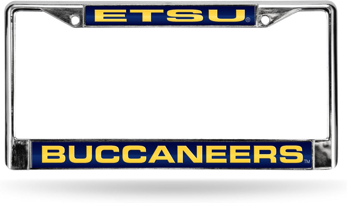 Rico Industries NCAA Unisex-Adult Laser Cut Inlaid Standard Chrome License Plate Frame