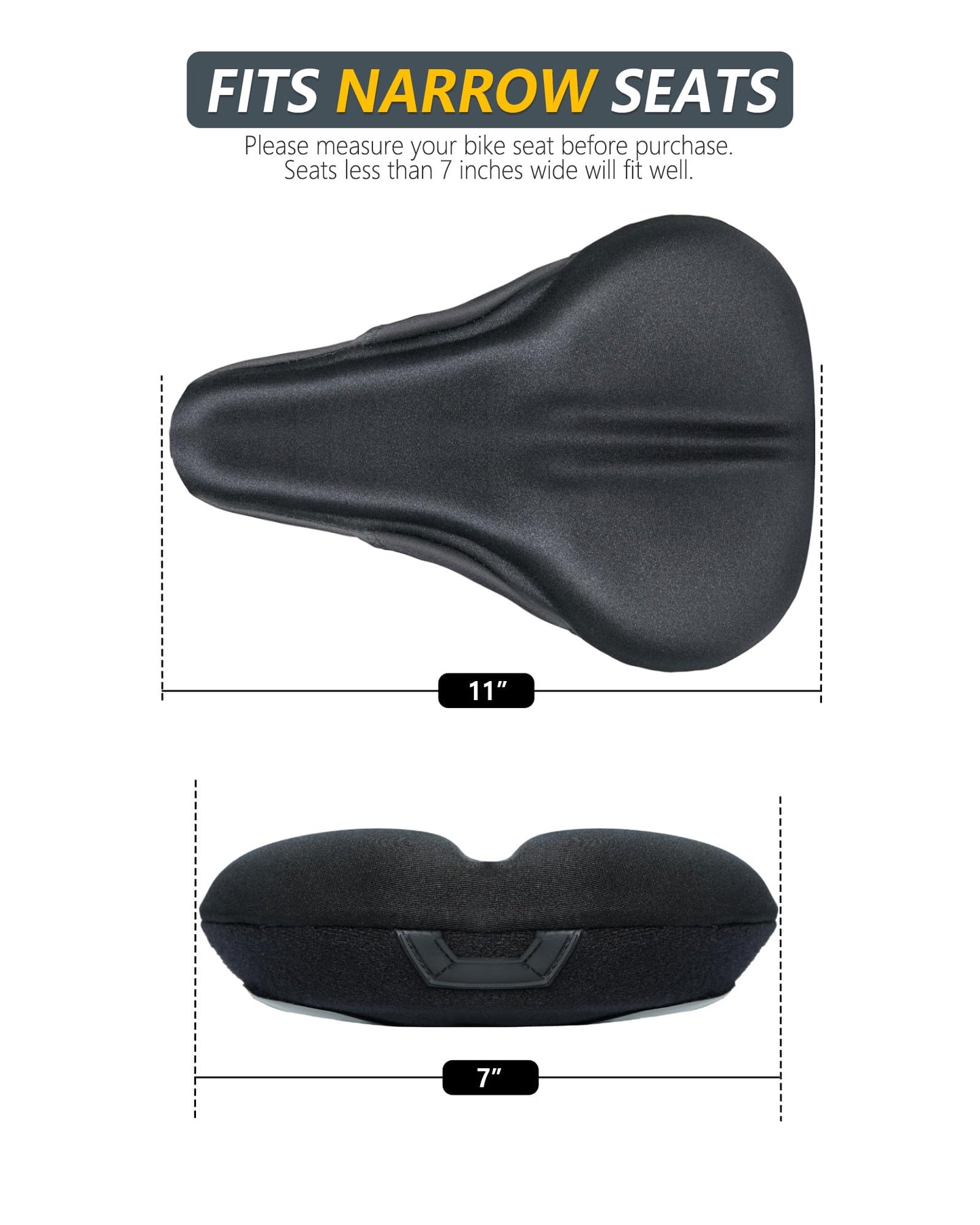 Gel Bike Seat Cushion – Extra Comfort & Anti-Friction, Waterproof & Shock-Absorbing for Long Rides, Compatible with Peloton & Road Bikes