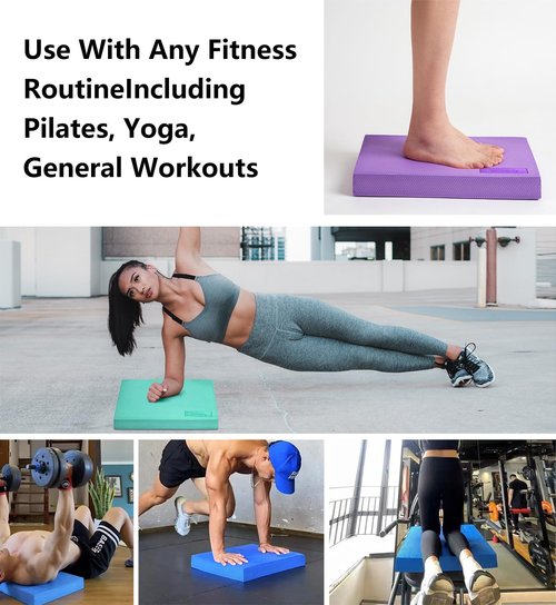 nuveti Large Balance Pad - TPE Non-Slip Mat for Fitness & Balance Exercises,Yoga, Physical Therapy, Knee Cushion Slip Resistant Foam Mat for Yoga & Balance Training, Board Foam for Strength Training,