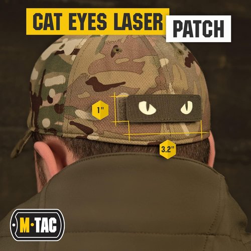 M-Tac Cat Eyes - Glow in The Dark - Morale Patches Tactical Patch Military Combat Hook Fasteners (Black - GITD)