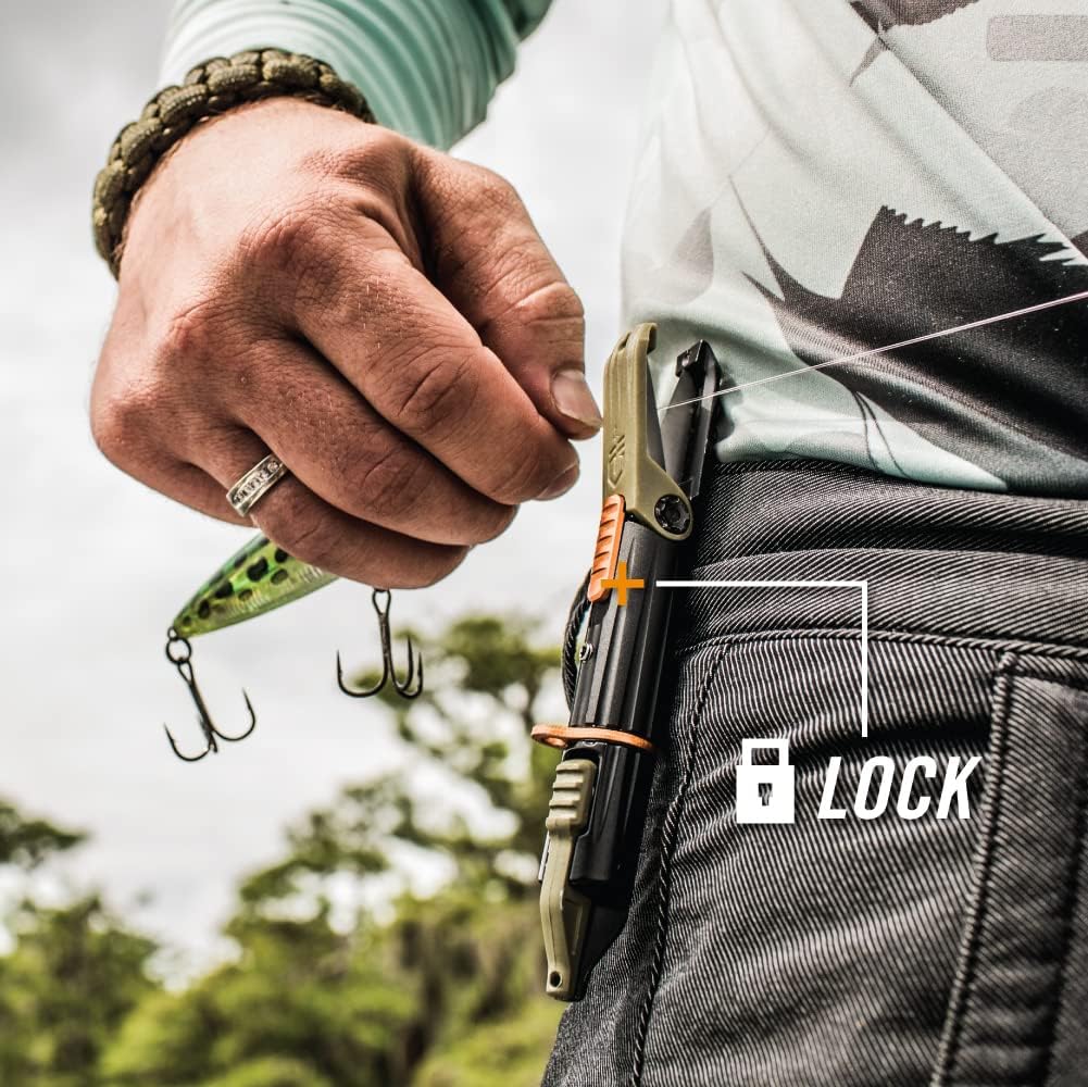 Gerber Gear LineDriver - Fishing Line Multitool with Spinning Line Vise, Tether Ring, Eyelet Clearing Spike, Hook Threader, Scissors & Split Shot Crimper - Premium Fishing Gear