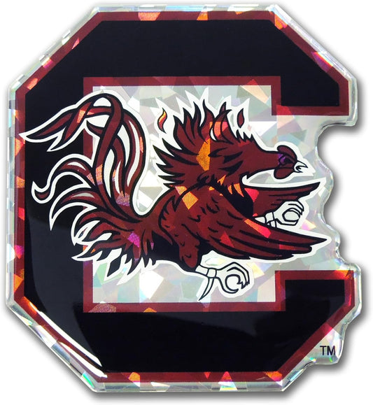 Elektroplate Officially Licensed South Carolina Gamecocks Garnet Reflective Decal | Premium 3D Doming All Weather Sticker for Car, Water Bottle, Laptop, Window, Cooler, Phone | Made in The USA