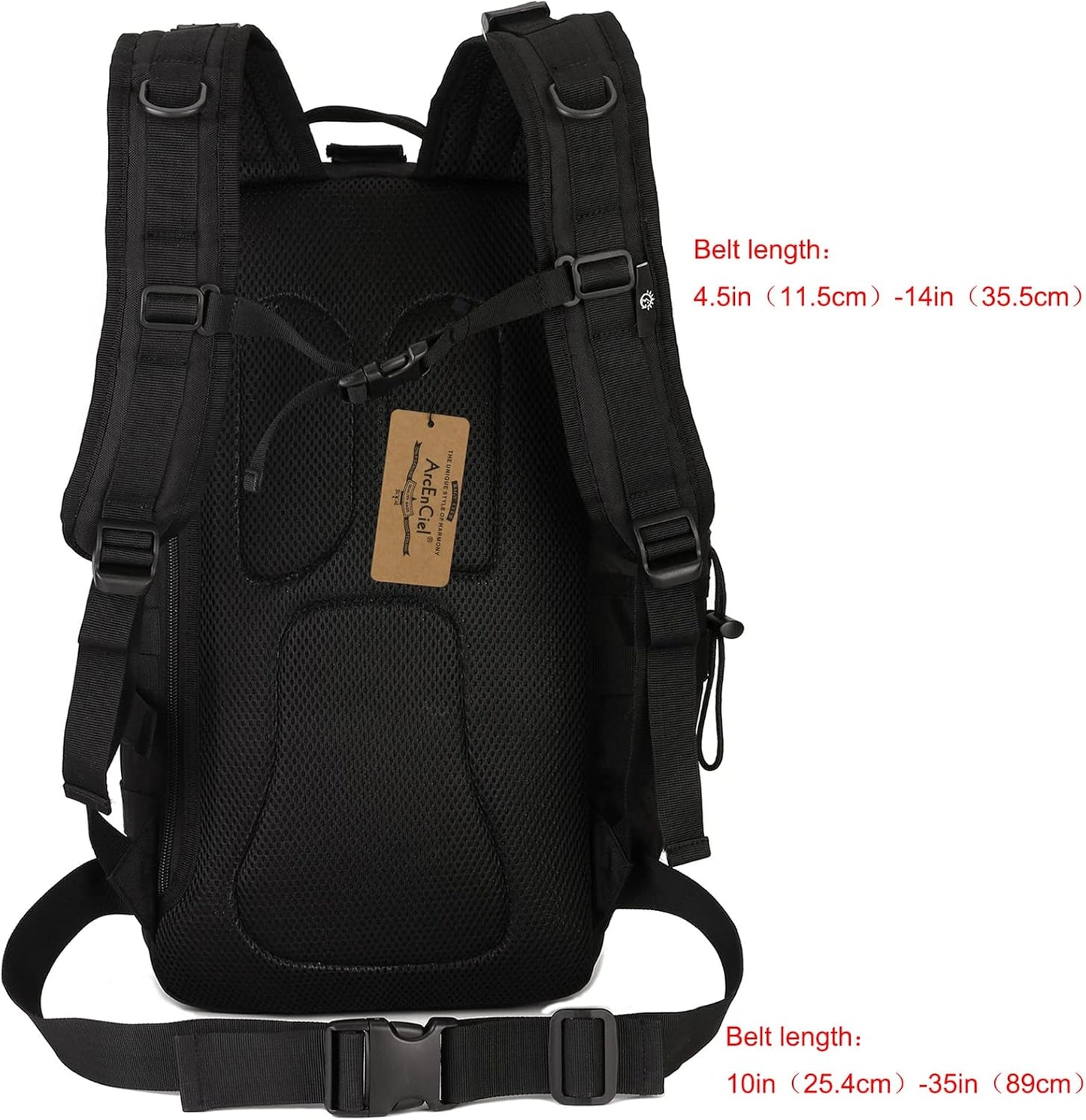 ArcEnCiel Hydration Pack Motorcycle Backpack Tactical Bag with Patch without Waterbladder