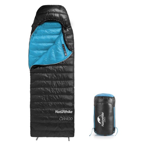Naturehike Ultralight Duck Down Cold Weather Sleeping Bag, 750FP Compact Sleeping Bag 3-4 Season for Adults & Kids, Waterproof - Backpacking, Camping, Hiking, Traveling with Compression Sack, Black