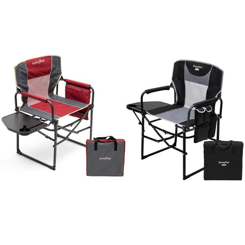 SUNNYFEEL Camping Directors Chair, Heavy Duty,Oversized Portable Folding Chair with Side Table, Pocket for Beach, Fishing,Trip,Picnic,Lawn,Concert Outdoor Foldable Camp Chairs