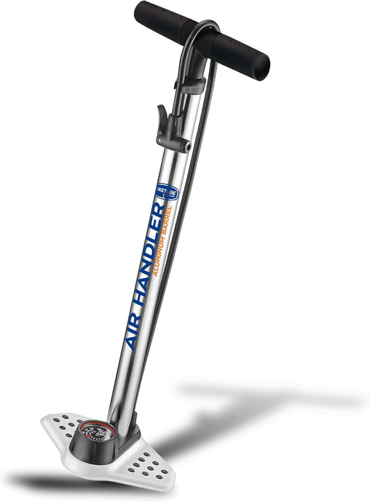 Air Handler Bike Floor Pump by BIKETUBE BRAND – High Pressure Bicycle Pump with Industrial Gauge – Fits Presta & Schrader Valves – Kraton Grip – Road, MTB, Gravel, Hybrid Bike Accessory