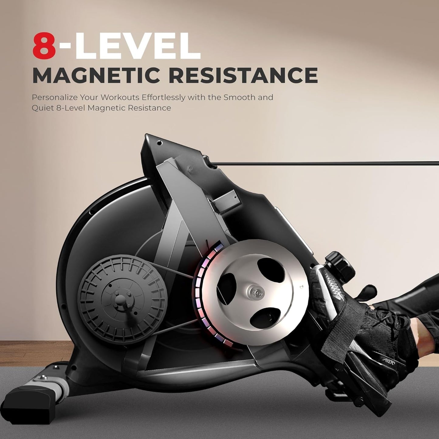 Sunny Health & Fitness Foldable Rowing Machine for Home - Full-Body Low-Impact Workout, Quiet Operation & Free SunnyFit App