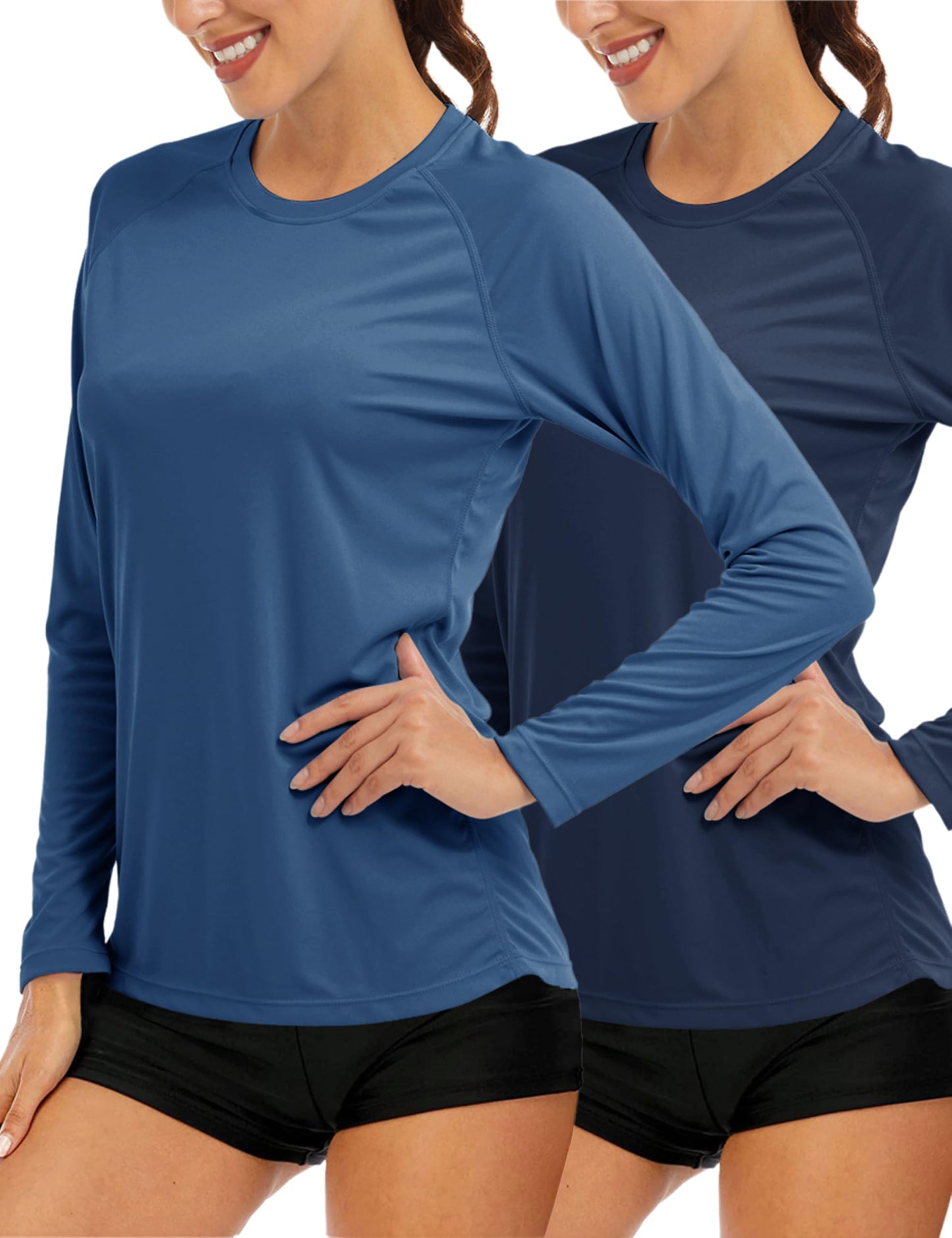 MAGCOMSEN Athletic Shirts for Women Fitted Running Workout Shirt Sun Protection Rashguard Lightweight Long Sleeve Top L