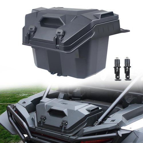 CUSAUTV 55 QT Rear Cargo Box Compatible with 2024 2025 Polaris RZR XP 1000/ XP 4 1000 Accessories UTV Water Resistant Rear Cargo Storage Box with Two Lockable Latches Replacement for 2884525