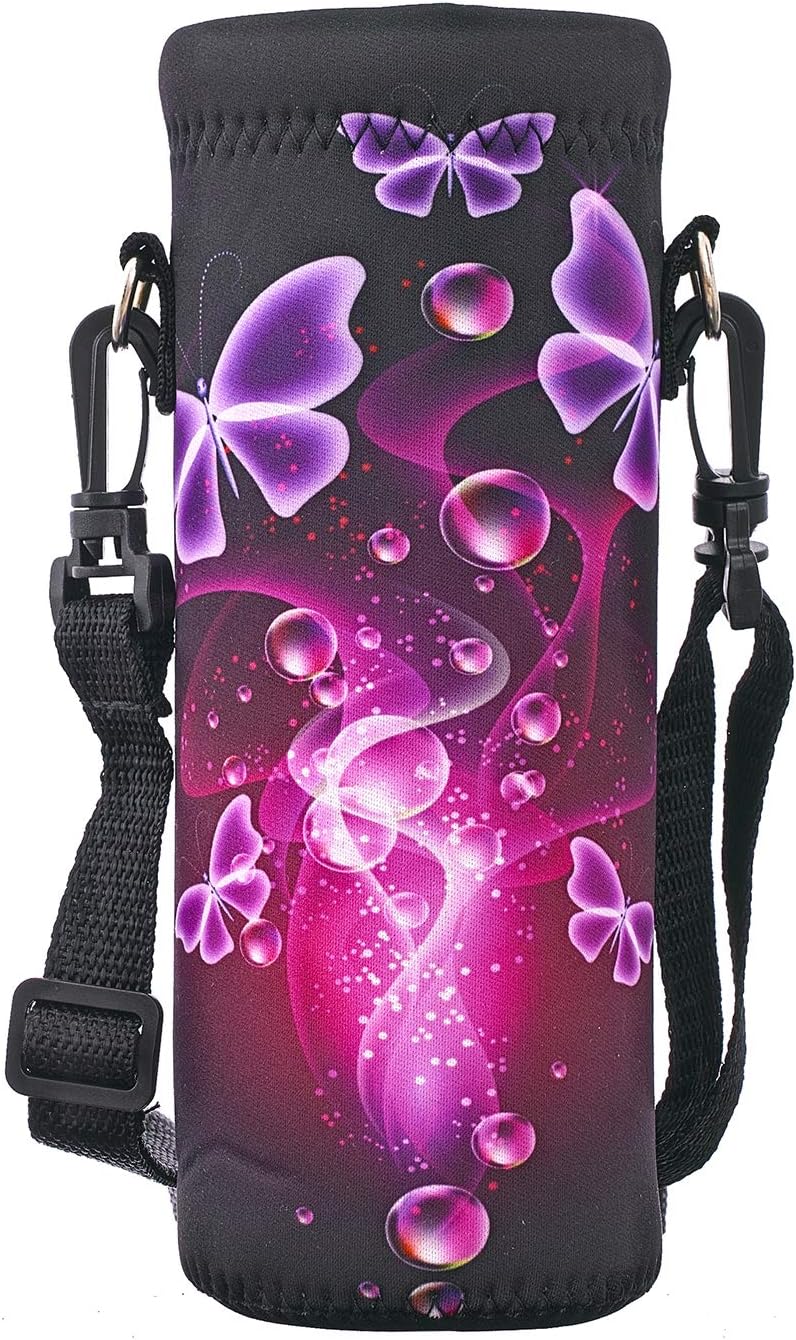 Insulated Neoprene Water Bottle Carrier | 24oz/32oz Sling Holder for Walking