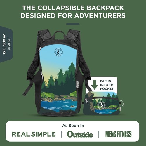 HYDAWAY 15L Collapsible Backpack - Lightweight, Packable Daypack for Travel, Hiking & Everyday Carry - Water-Resistant & Eco-Friendly