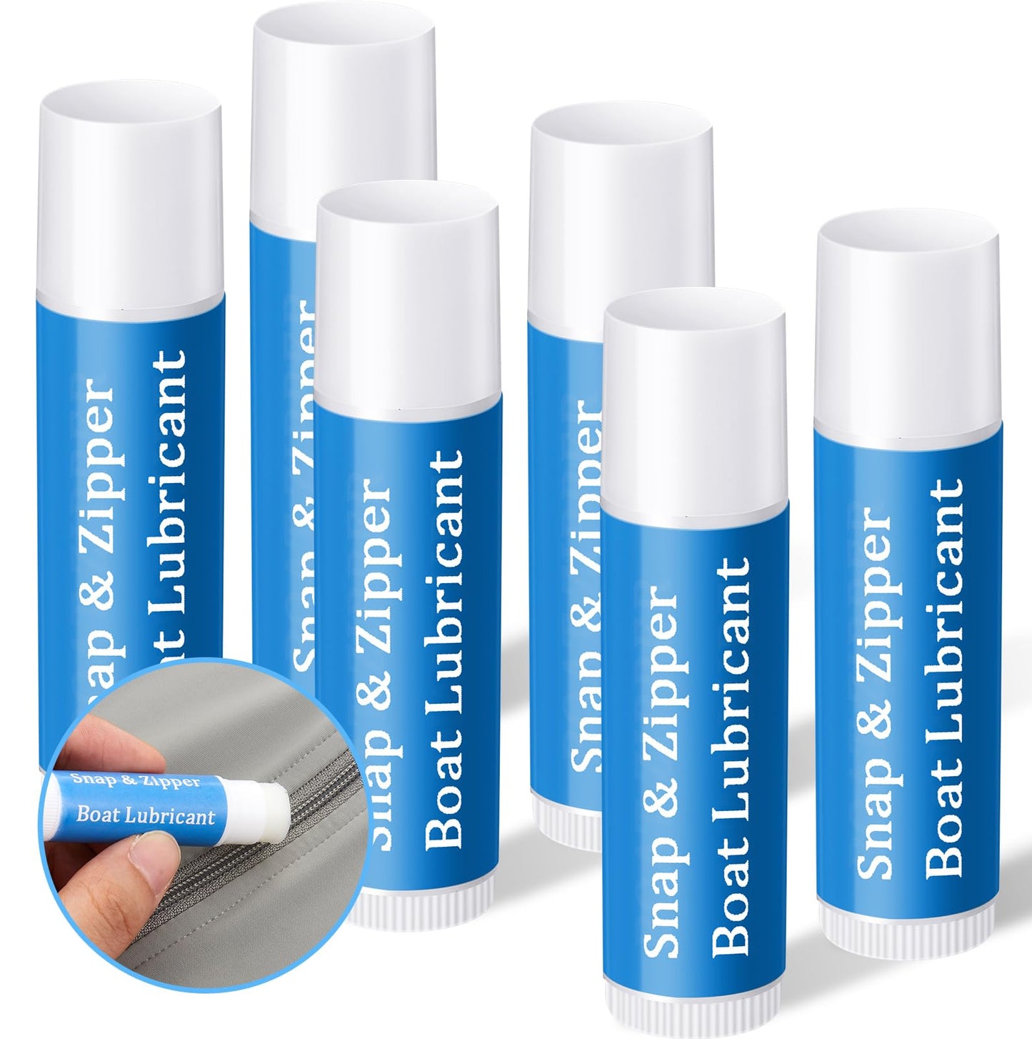 Fiada 6 Pcs Snap and Zipper Lubricant, Wax Marine Lube Maintenance Supplies for Boat Vinyl Panels, Canvas, Bimini, Backpacks, Jackets, Wetsuit, Drysuit