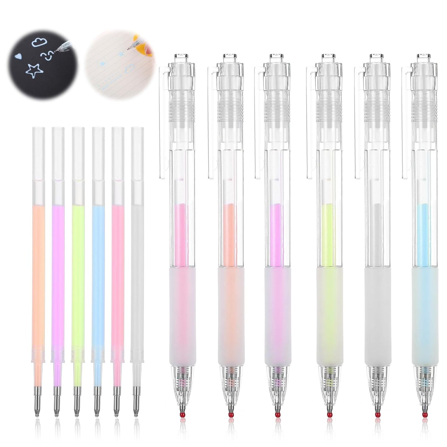 12Pcs Quick Dry Glue Pen Ballpoint Roller Glue Pen, Apply Glues Like Writing Easy Precise Control Fine Tip Tacky Pens Classroom Supplies for Crafting Scrapbook Card Making Foil Calligraphy Artist