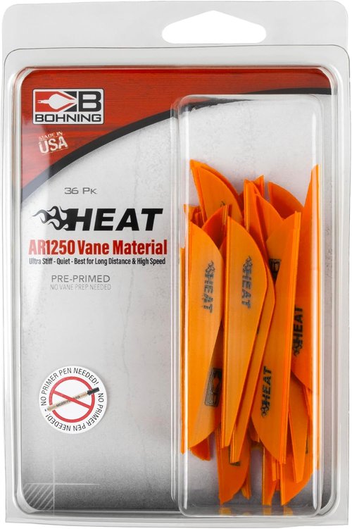 Bohning Heat Vanes, Low Profile Hunting Vane, 2.5" Neon Orange, 36pk