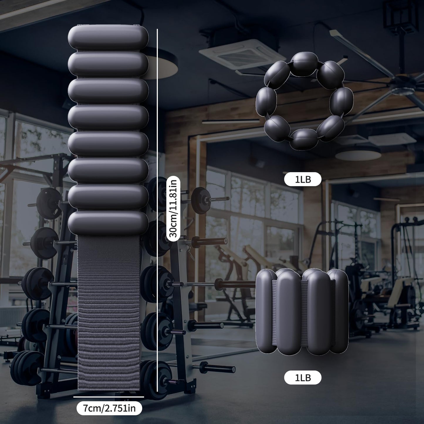 Ankle weights for women wrist weight: Adjustable ankle & wrist weights 2lbs(1lb each) for Pilates & Yoga exercise - Hand & Leg weights for women at home (Black, small)