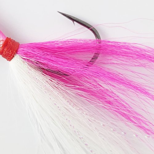 Shark Shooter 4pcs Fishing Bucktails Jig with Spin Saltwater Hair Jigs Wire Bait Keeper Surf Fishing Lures for Bass Fishing (1/4oz)