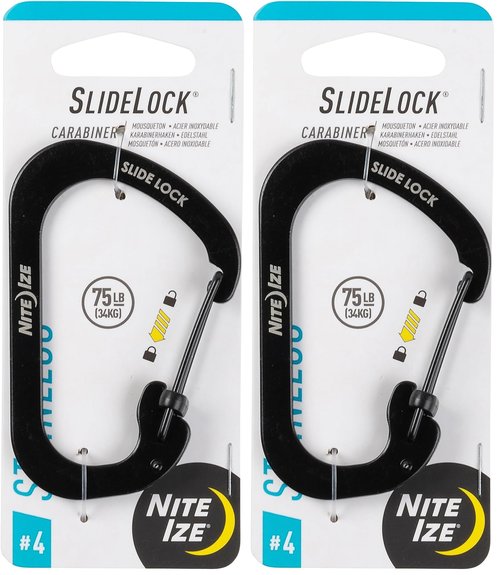 Nite Ize Locking Carabiner Clip, Black, 2 in. (Pack of 2)