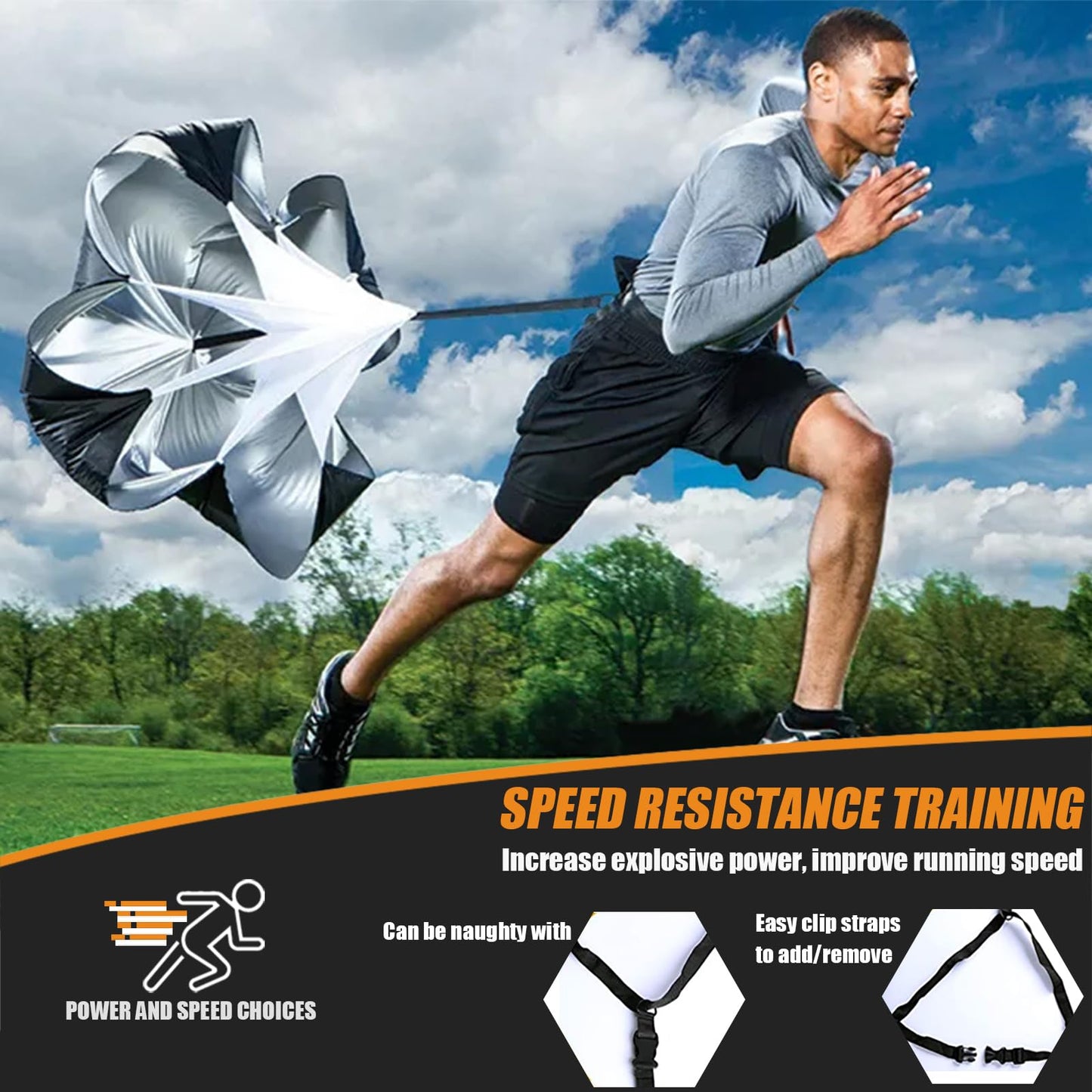 Football Training Equipment | Speed Agility Training Set, Including 1 Agility Ladder, 4 Steel Piles,12 Disc Cones ,1 Resistance Umbrella .| for Athletes/Sports Including Football & Basketball(Blue)