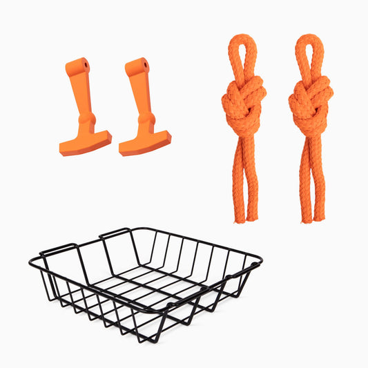 Basket for RTIC 65 and Blaze Orange Latches and Rope Handles - Accessory Pack