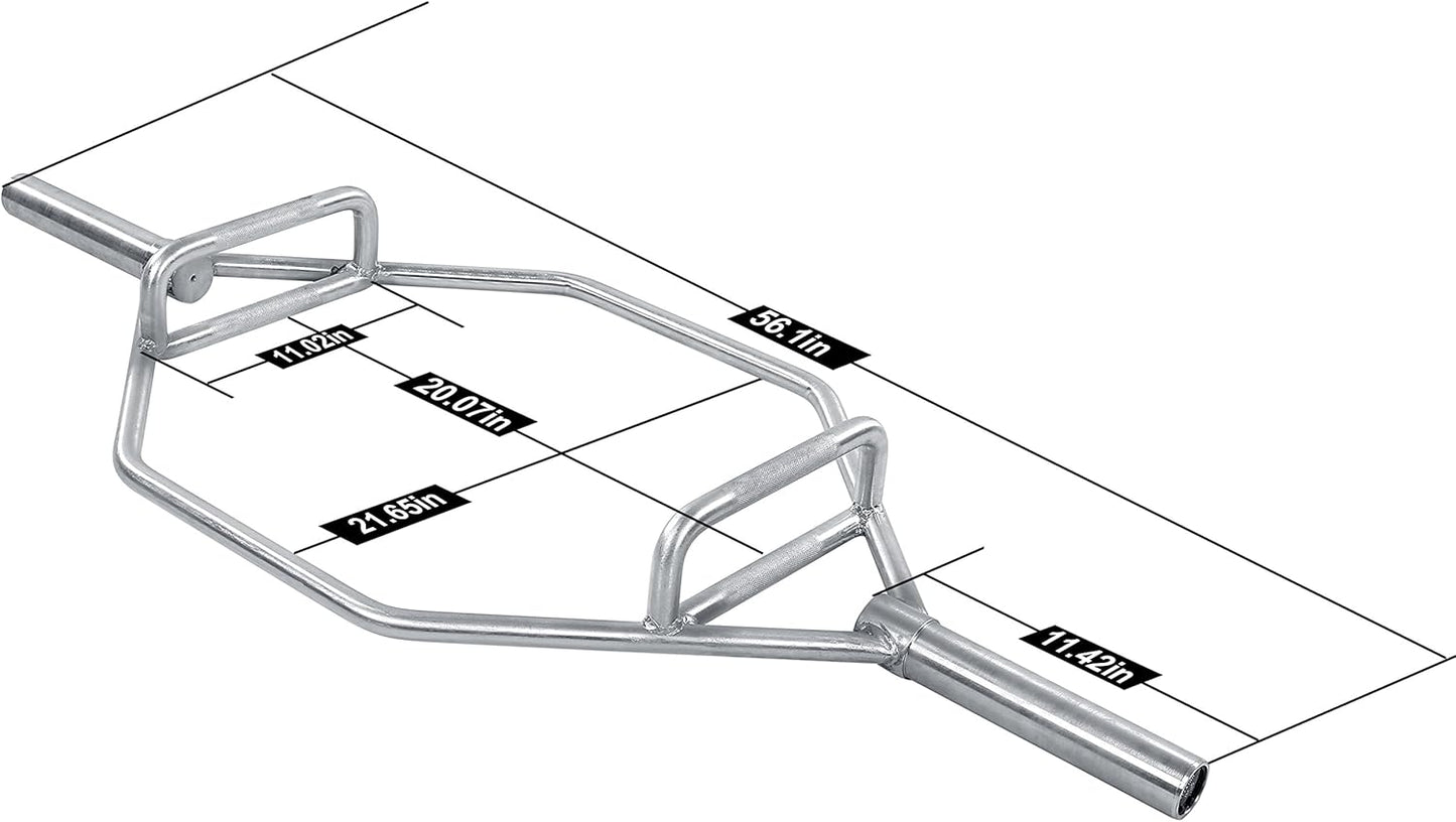 HulkFit 2-Inch Olympic Trap Bar Hex Bar Weightlifting and Strength Training Exercise Equipment for Home Gym Light Commercial Gym - Deadlifts, Squats, Rows, Bench Press and Farmer Carries, Multicolor